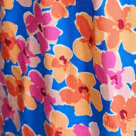 25216  NWT Skies Are Blue Boutique Brand Floral Skirt Blue/Tangerine!! Small - Picture 10 of 14